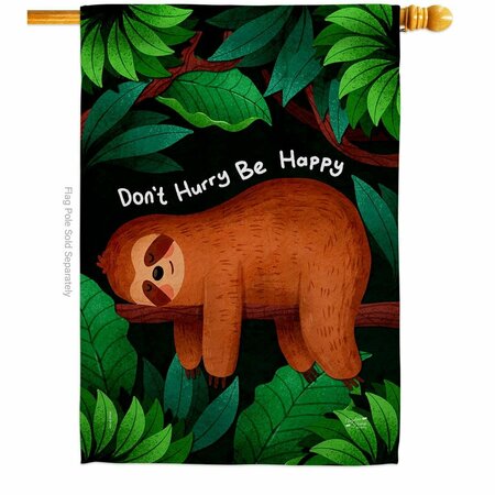 PATIO TRASERO Dont Hurry Animals Wildlife 28 x 40 in. Double-Sided Vertical House Flags for  Banner Garden PA3903184